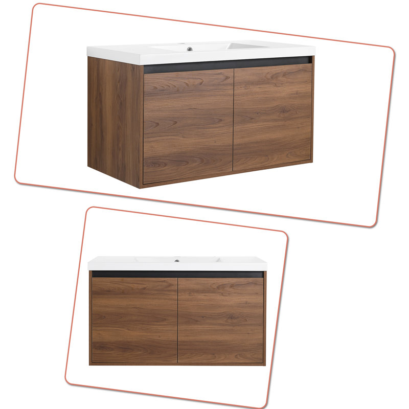 Deshaud 18.12'' Single Bathroom Vanity with Resin Top