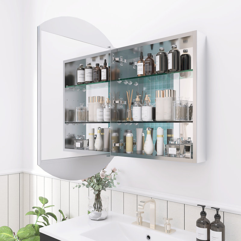 Armoire à pharmacie en aluminium l 20 po x H 32 po à fixation encastrée ou murale