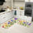 Vintage Wildflower Watercolor 2 Pack Kitchen Rugs, Kitchen Dining Room, Beige