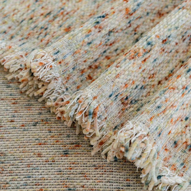 Housse pour canapé en chenille avec pois colorés, H 71 po x l 150 po, Beige