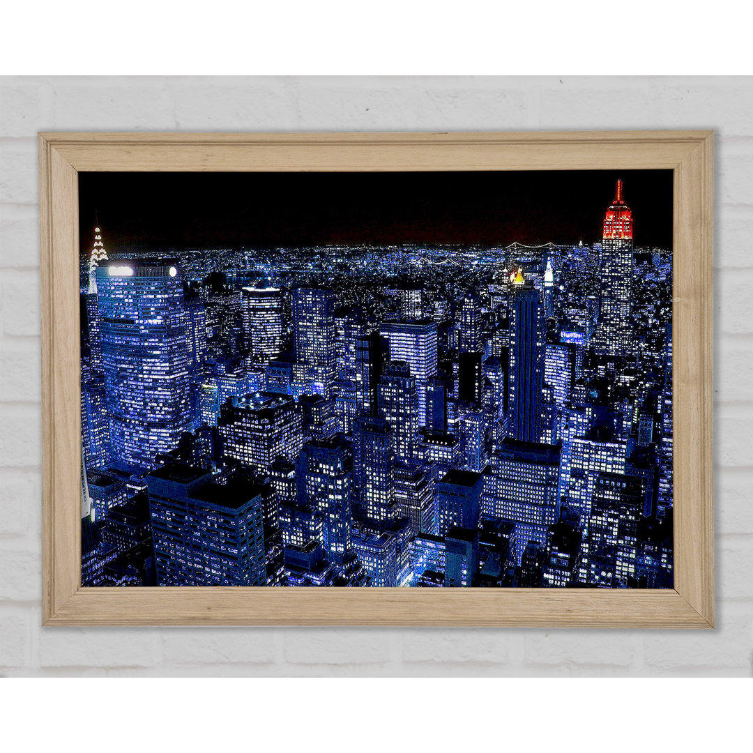 New York City Night Blues Rotes Top - Druck