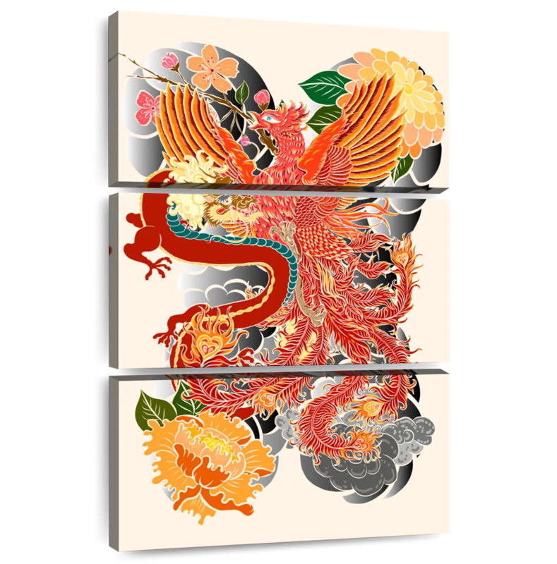 Brampt Dragon And Phoenix, 38" H x 24" W
