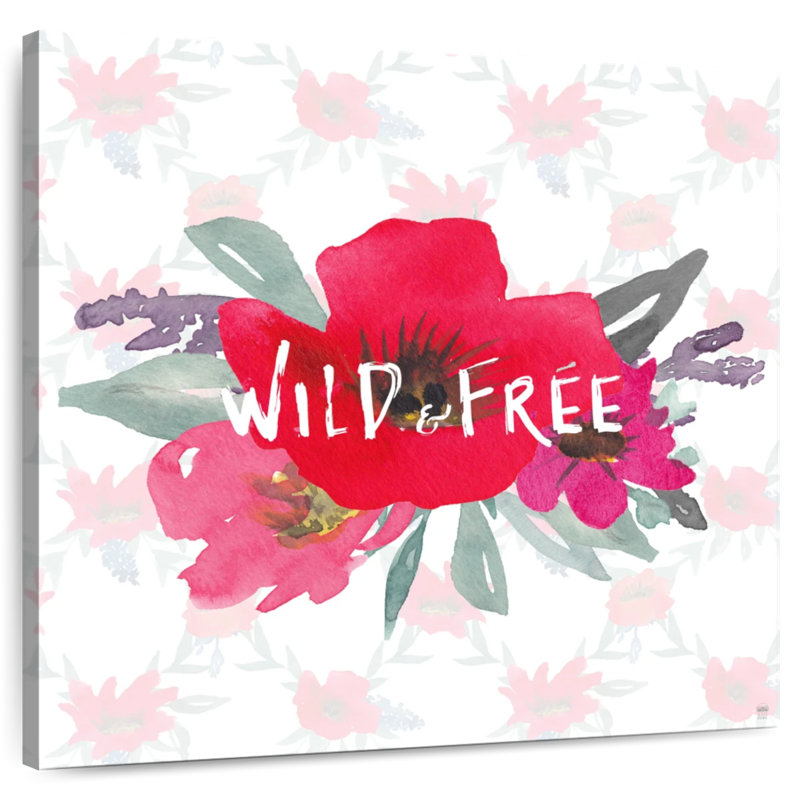 Tergel Boho Poppies and Llamas Wild Free, H 16 po x l 16 po