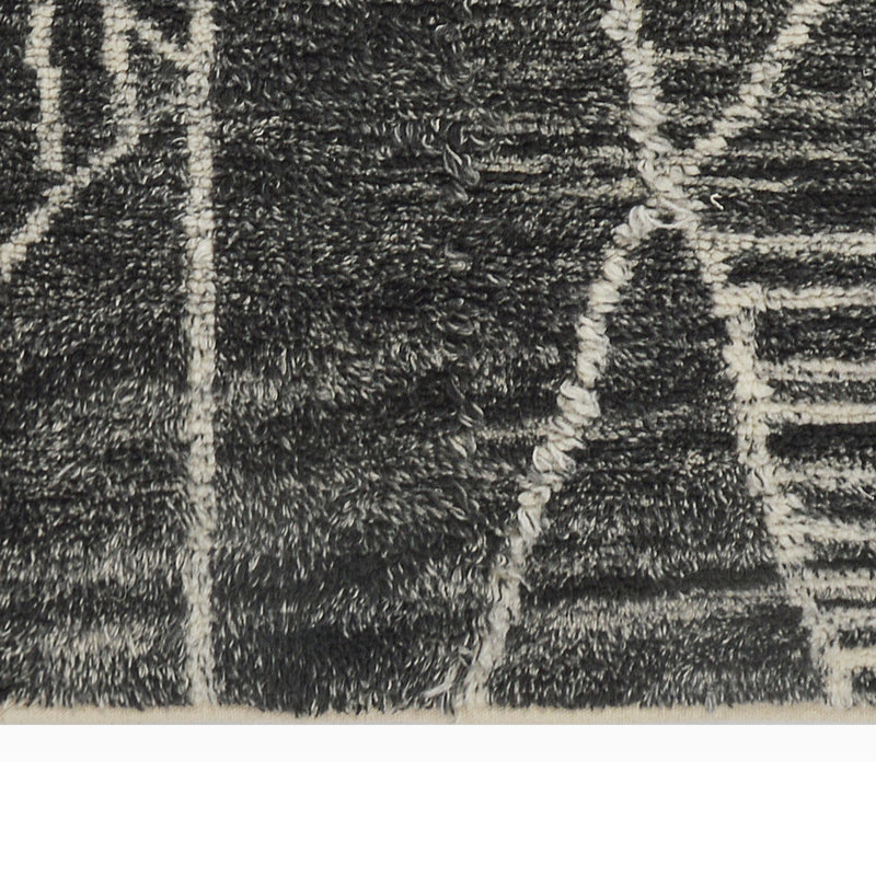 Lulu Abstract Area Rug in Steel Gray/White, Rectangle 9' x 12'