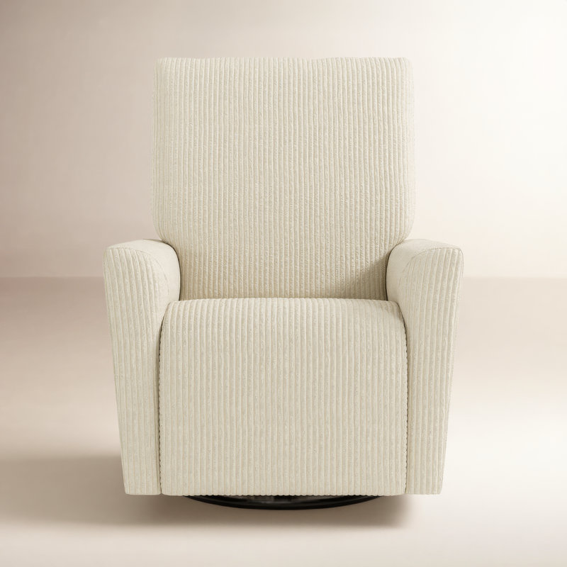 Fauteuil oscillant inclinable électrique de luxe Santorini, Velours côtelé ivoire