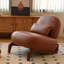 Fauteuil de chambre en similicuir brun Wood-1851782060