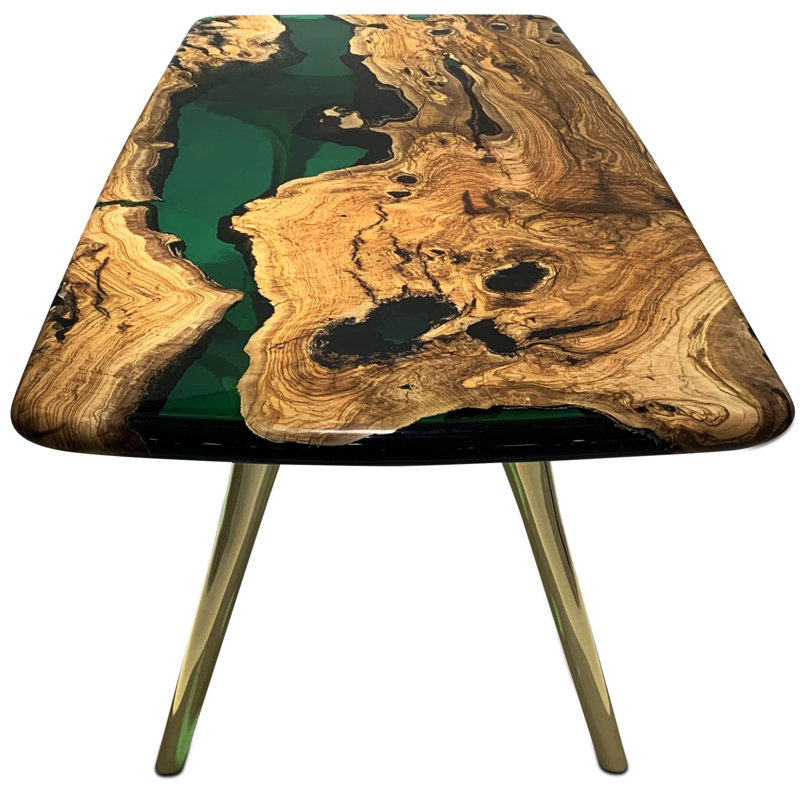 Metal Base Dining Table, H75 x L244 x W122cm