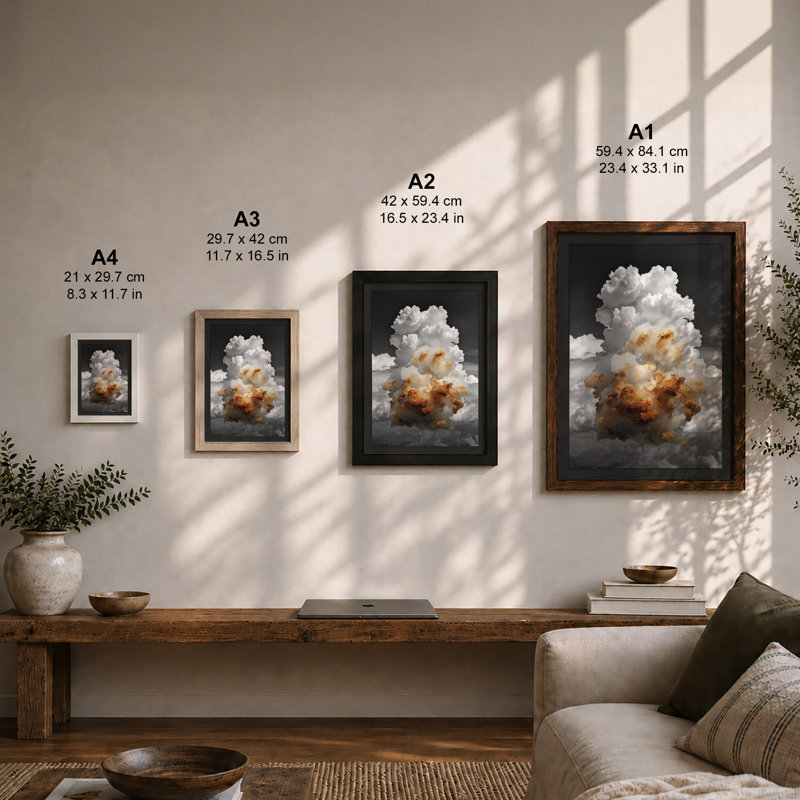 Catastrophic Blast Modern - Framed Print, A2 - 59.4 x 42.0 cm, Black