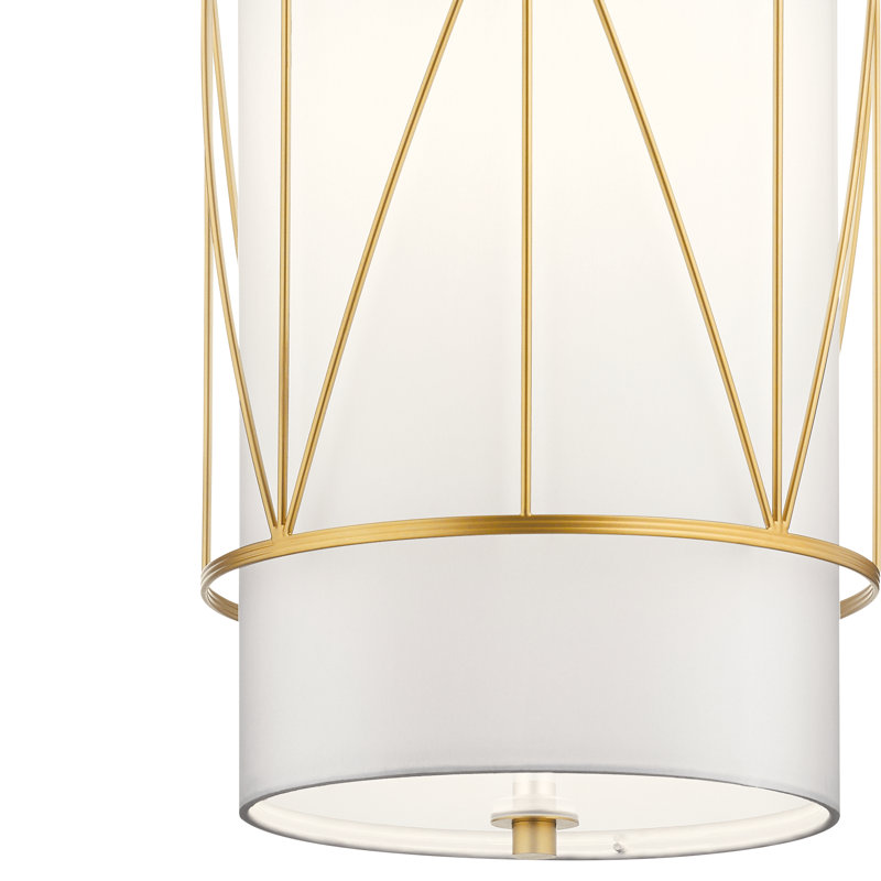 Luminaire suspendu cylindrique à 1 lumière Birkleigh, Or classique