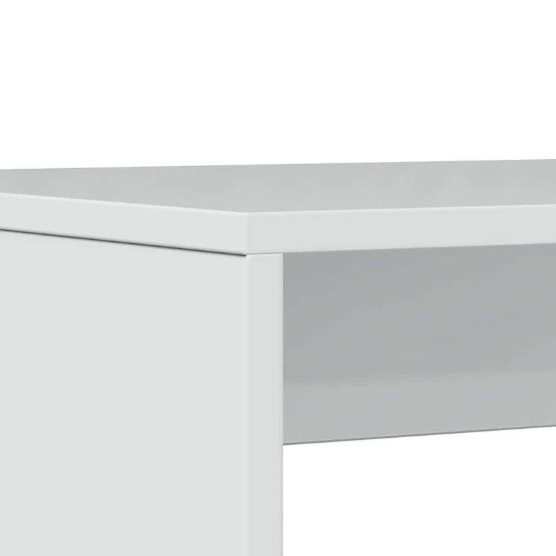 3 Piece Dining Table And Bench Set Engineered Wood, High Gloss White