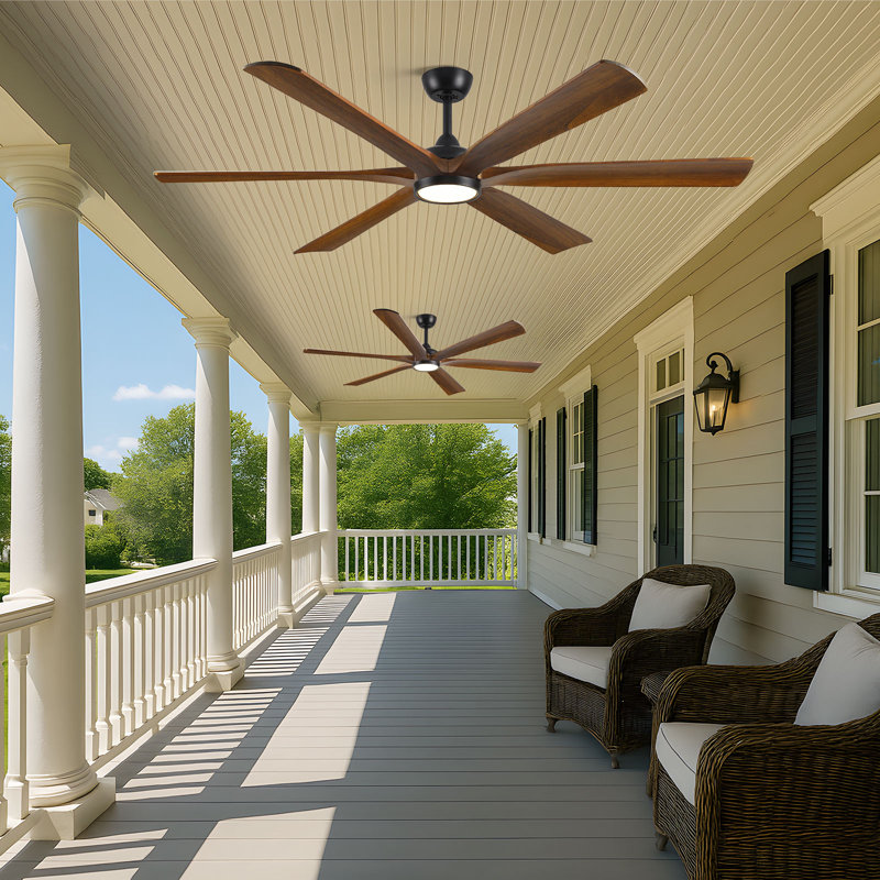 6 - Blade Solid Wood Ceiling Fan With Light, Wood Propeller Design Ceiling Fan With Remote,6 Speeds, Timer, Dimmable 3 Color Temps, Quiet Reversible Dc Motor, High Cfm