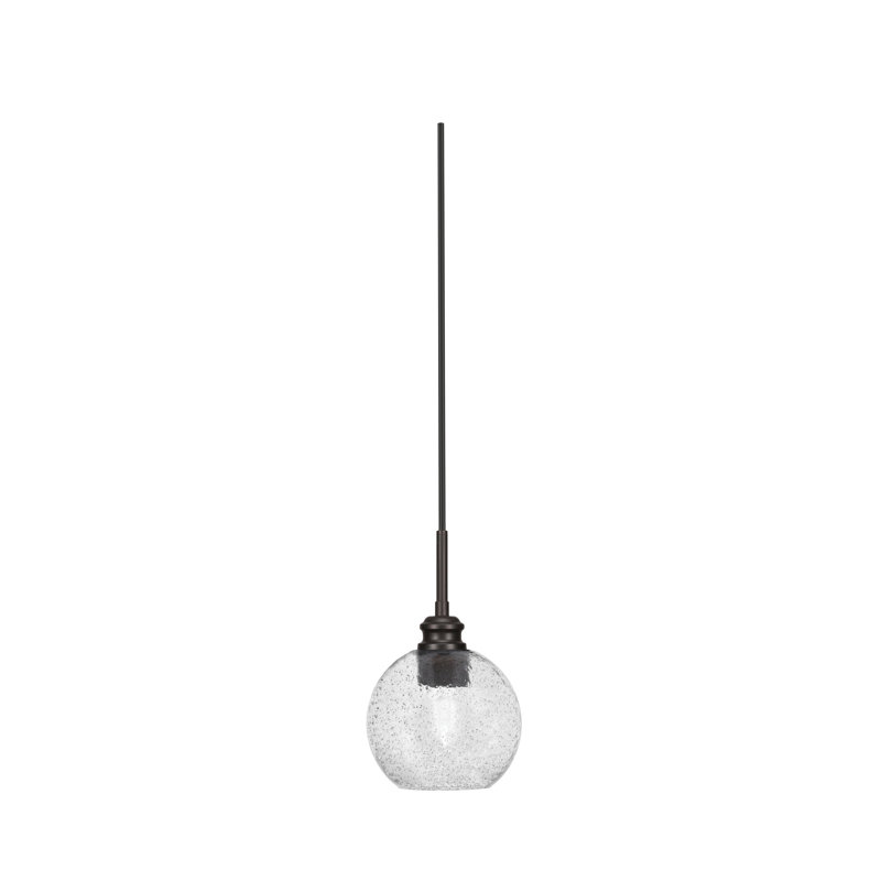 Mini-luminaire suspendu avec cordon Edge et verre fumé 5,75 po, Nickel brossé