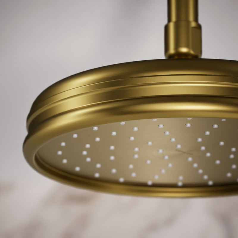 Traditional Rain Shower Head, Vibrant Brushed Gold