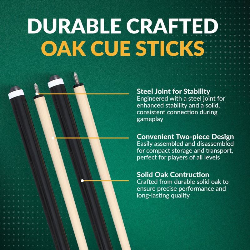 Multicolor Wood and Aluminum Billiard Accessory Kit, 31.5 x 14.5 in