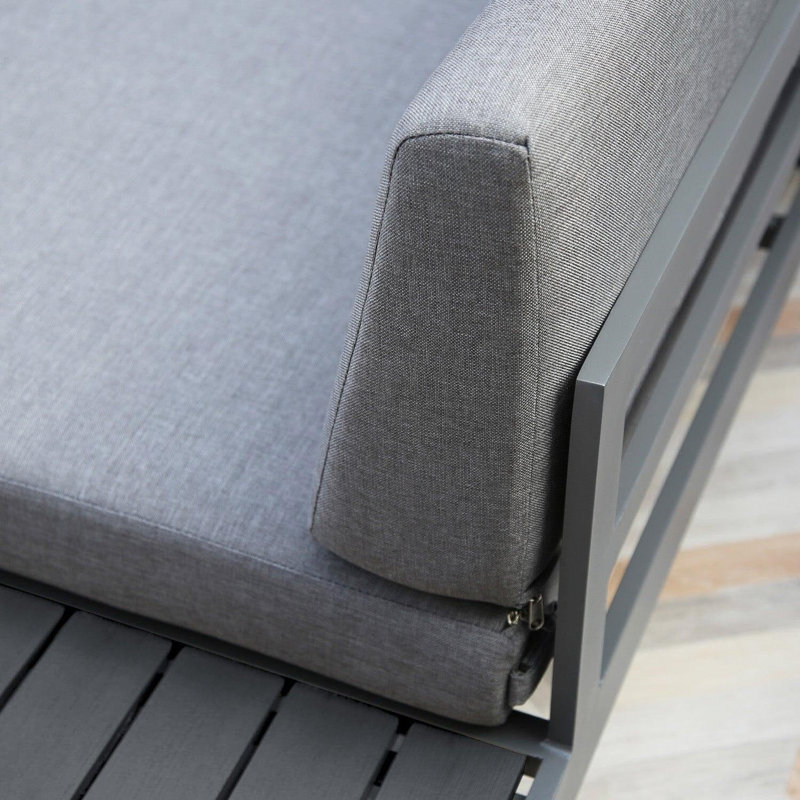 Anessah 5 Seater Garden Interchangeable Sofa Set with Grey Lean Over Parasol - Grey