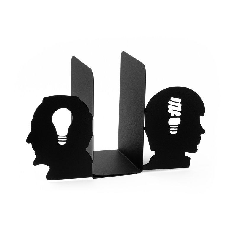 Élégants serre-livres en métal (2 pièces), noir, 10,6 x 8,3 x 5,5 pouces | 100% métal durable, épaisseur: 0,6 pouce | Idéal pour le bureau personnel et la bibliothèque, support solide pour les livres et les magazines, design moderne