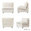Chaise sans accoudoirs rembourrée en tissu de lin moderne-121000764