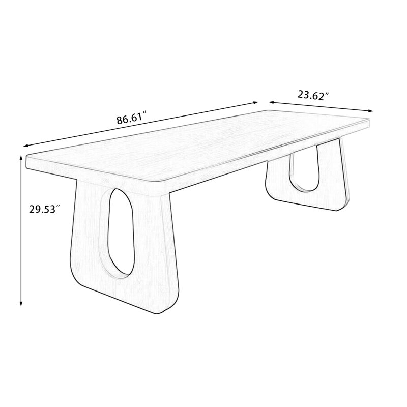 Nut-brown Rectangular Solid Wood desks, 29.53" H x 86.61" W x 23.62" D