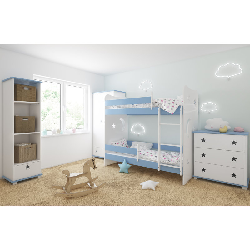 Mikula Kids Bunk Bed, 80 x 180 cm, Blue, Without Drawer