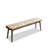 Brown - Toned Oak Dining Bench With Khaki Leather Cushion, High Wear , Multifunctional For Living Room Upholstered Filler, And Living, 17.72 In