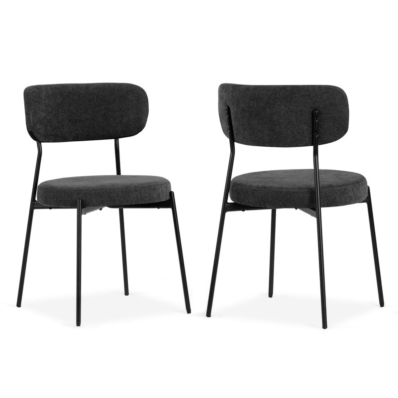 Chaise d'appoint Keriana, Noir, Noir