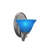 Zilo Wall Sconce Shown In Graphite Finish With 7" Blue Italian Glass-90959352