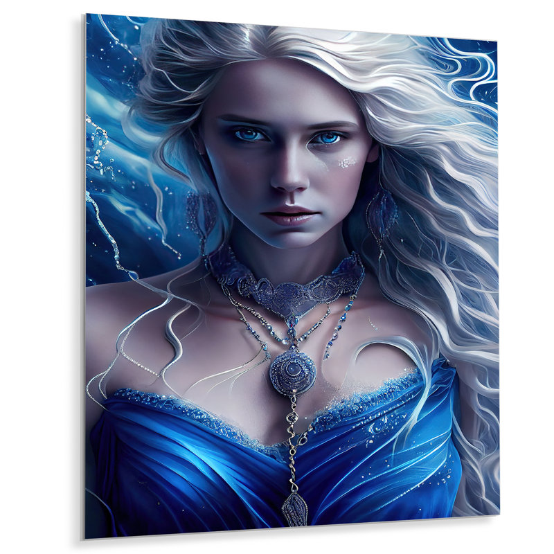 Décoration murale argent argenté et bleu Archangel II, H 32 po x l 24 po x P 1 po