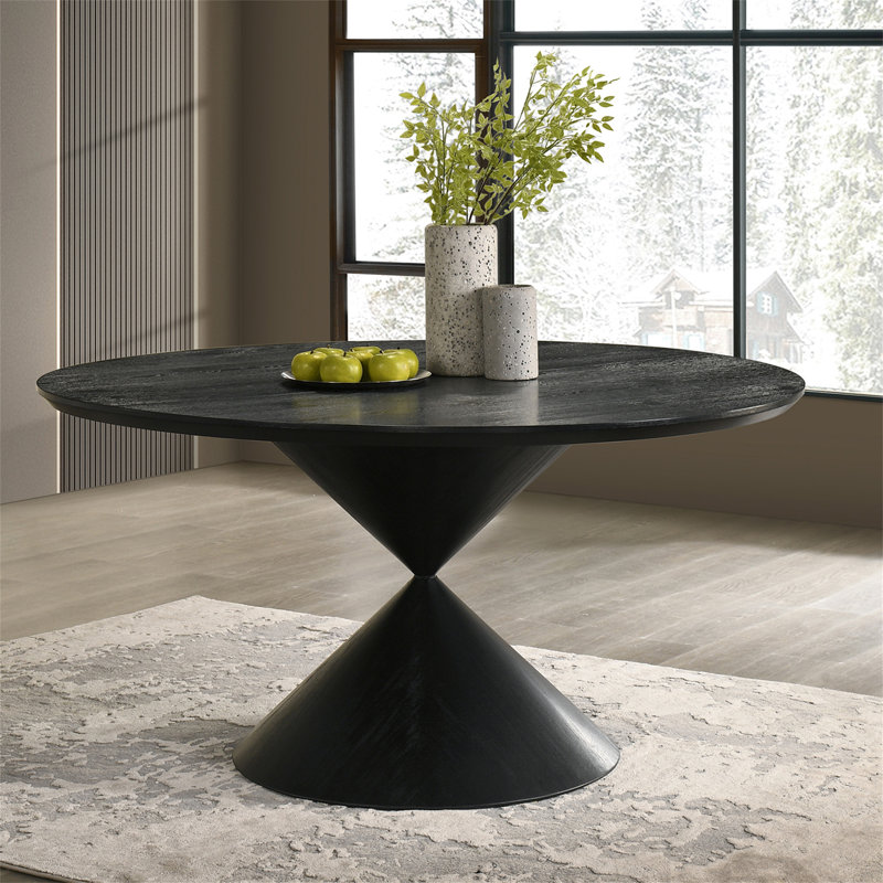Table de salle à manger à piédestal 59 po avec base en sablier 59 po (table seulement)