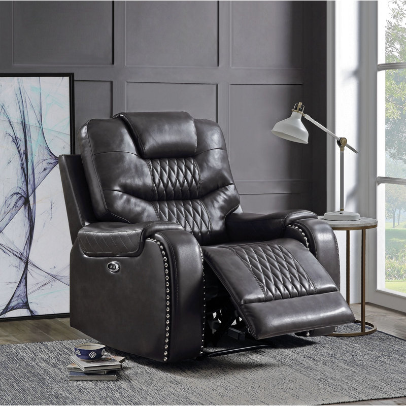 Fauteuil inclinable Braylon (Power Motion), Similicuir noir