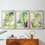 «Bright Tropical Abstraction I», reproduction sur mesure encadrée de qualité supérieure - 3 pièces-796118184-796118228