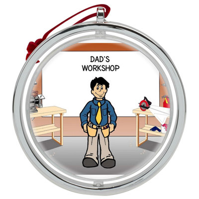 Personalized Handy Man, Male Double Sided Spinable Christmas Ornament
