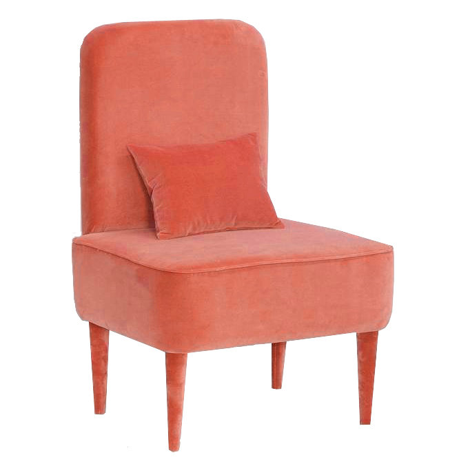 Pastel Upholstered Accent Chair, Orange