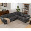 Canapé modulaire de 109,5 po, accoudoirs roulés décorés avec rivets, canapé en L pour le salon, canapé d'angle, chenille, coussin de siège à 6 places, 7 places, gris foncé-121059999