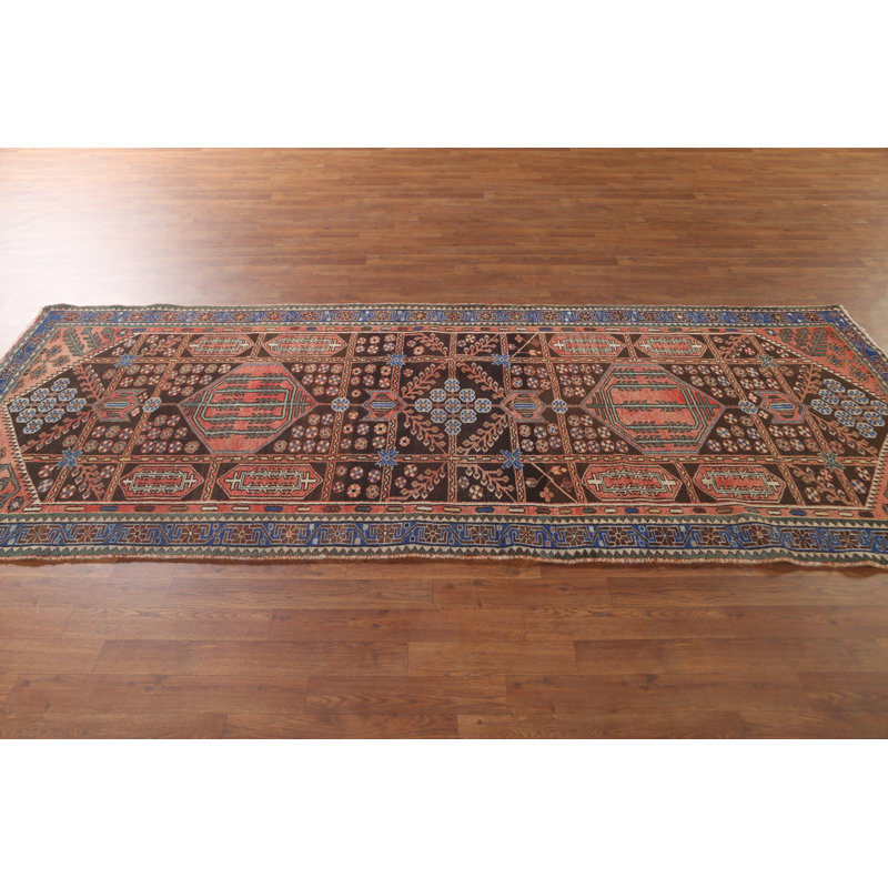 Tapis de couloir brun en laine 4 x 10