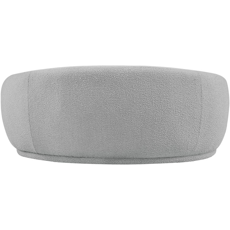 Hyde Rolled Arm Chesterfield Sofa, Grey Boucle Fabric, 27.5"H x 64"W x 38"D