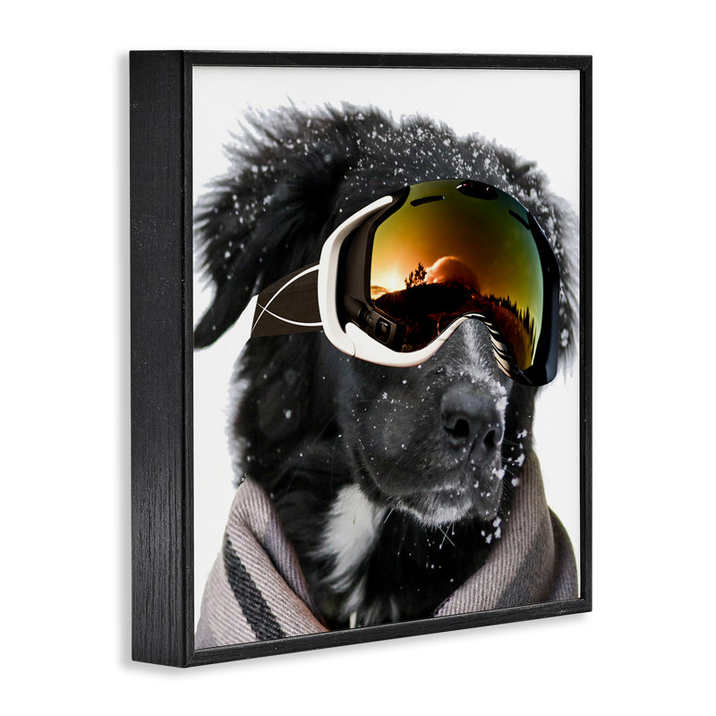 Art de giclée encadrée par Snowboarder, H 12 po x l 12 po, Giclée encadrée noir minuit