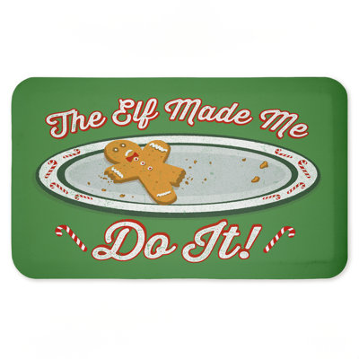 Tapis de sol anti-fatigue imprimé The Elf Made Me Do It, par Jedco Brands Inc., 30 po x 18 po