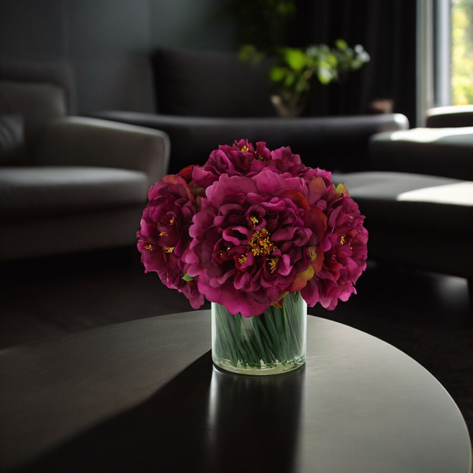 Addison Peony Floral Arrangement, Magenta