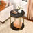 Black End Table With Iron Frame