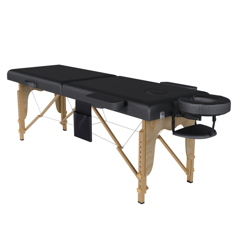 Table de massage pliante avec spa réglable et masseur pour le cou, Noir