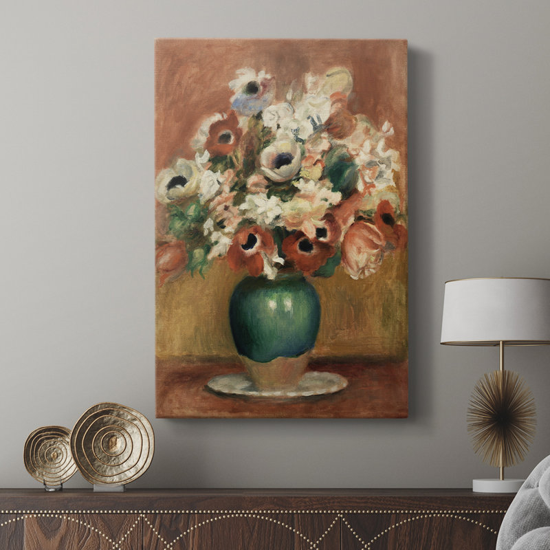 Imprimé floral rétro CCGX - Cavas enveloppés de galerie, H 48 po x l 32 po