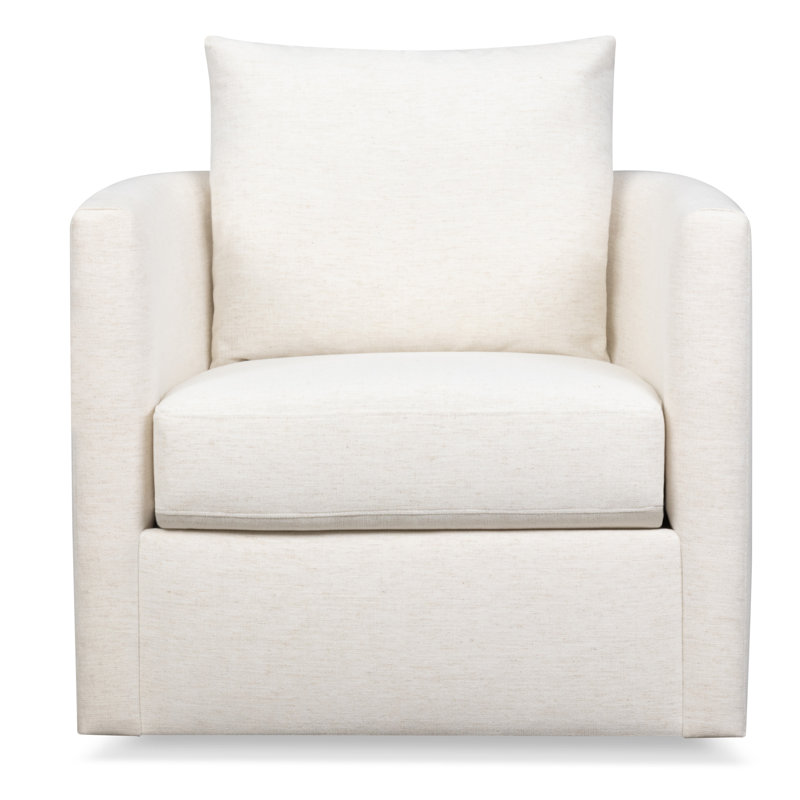 Chaise pivotante rembourrée Carmella, Chenille Crypton® neige Nomad