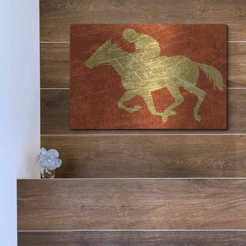 «Gold Jockey On Red» par Irena Orlov, H 12 po x l 16 po