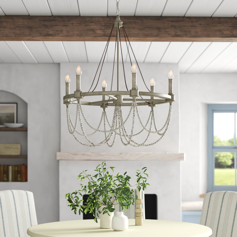 Lustre à six lumières de type candélabre Nolen