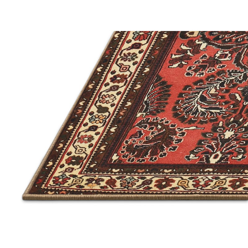 Tapis traditionnel orange / brun, Rectangle 5 pi x 7 pi