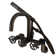 Kingston Brass Webb Three-Handle 2-Hole Adjustable Wall Mount Clawfoot Tub Faucet with Knurled Handle and Hand Shower