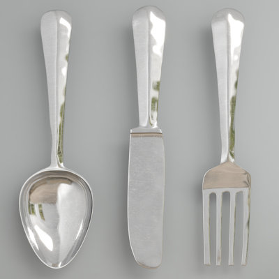 3 Piece Aluminum English Utensil Wall Décor Set