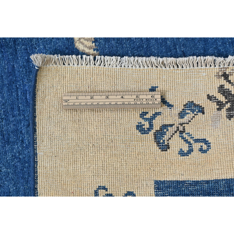 Tapis oriental bleu marine moderne unique 5 x 6 pi 5 po