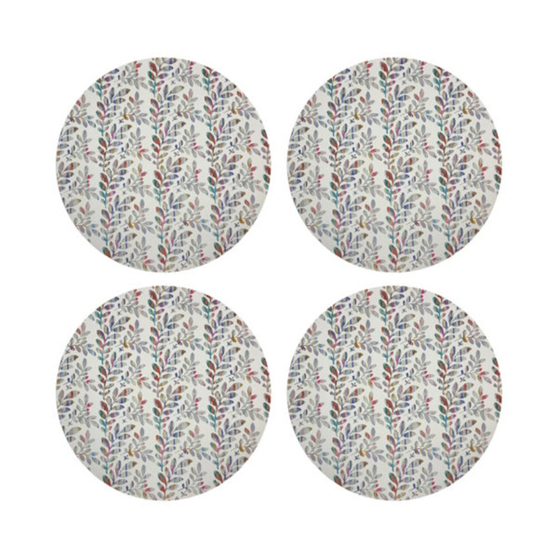 Tuileries Pebble 16" Vinyl Placemat, Gray/Orange