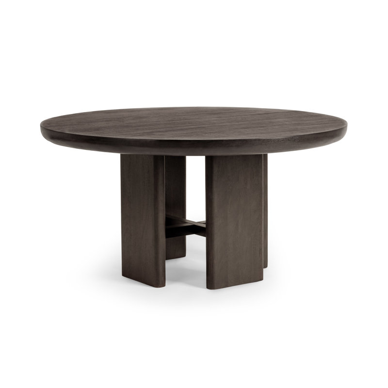 Selena Round Solid Wood Dining Table, Truffle Roast